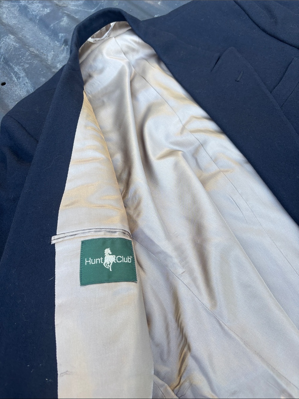 Hunt Club Navy Sport Coat with Light Beige Lining